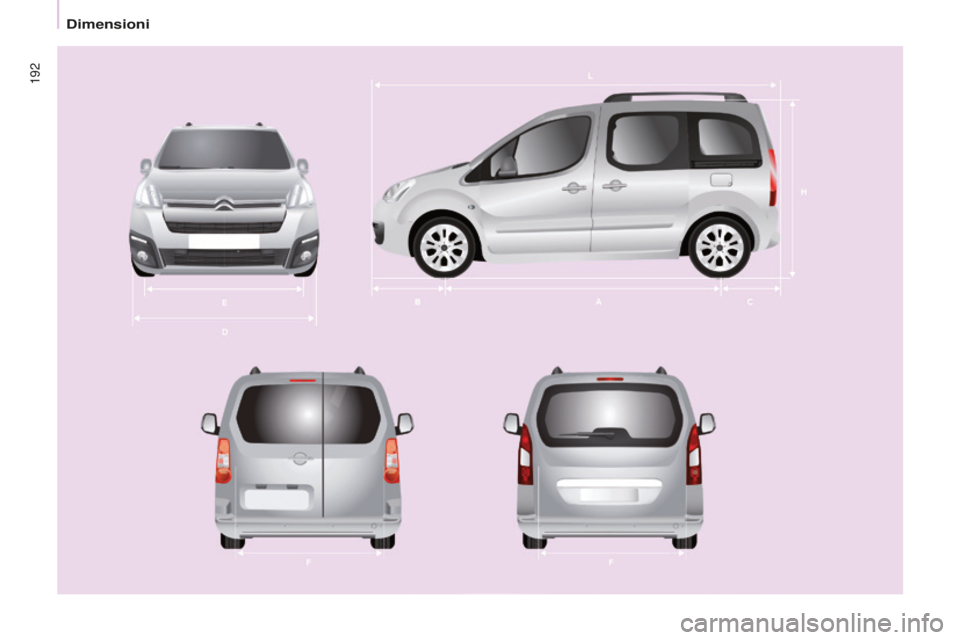 CITROEN BERLINGO MULTISPACE 2015 Libretti Di Uso E manutenzione (in Italian) 192
Berlingo-2-VP_it_Chap09_Caract-technique_ed01-2015
Berlingo-2-VP_it_Chap09_Caract-technique_ed01-2015
dimensioni CITROEN BERLINGO MULTISPACE 2015 Libretti Di Uso E manutenzione (in Italian) 192
Berlingo-2-VP_it_Chap09_Caract-technique_ed01-2015
Berlingo-2-VP_it_Chap09_Caract-technique_ed01-2015
dimensioni