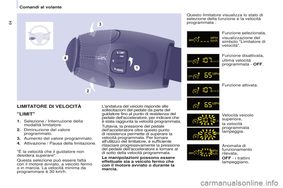 CITROEN BERLINGO MULTISPACE 2015 Libretti Di Uso E manutenzione (in Italian) 64
Berlingo-2-VP_it_Chap04_Ergonomie_ed01-2015
L'andatura del veicolo risponde alle
sollecitazioni del pedale da parte del
guidatore fino al punto di resistenza del
pedale dell'acceleratore CITROEN BERLINGO MULTISPACE 2015 Libretti Di Uso E manutenzione (in Italian) 64
Berlingo-2-VP_it_Chap04_Ergonomie_ed01-2015
L'andatura del veicolo risponde alle
sollecitazioni del pedale da parte del
guidatore fino al punto di resistenza del
pedale dell'acceleratore