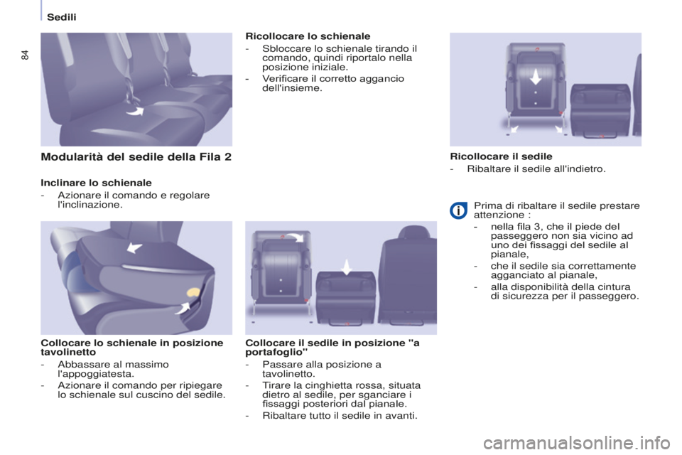 CITROEN BERLINGO MULTISPACE 2015 Libretti Di Uso E manutenzione (in Italian) 84
Berlingo-2-VP_it_Chap04_Ergonomie_ed01-2015Berlingo-2-VP_it_Chap04_Ergonomie_ed01-2015
Inclinare lo schienale
- a zionare il comando e regolare
l'inclinazione.
Collocare lo schienale in posiz CITROEN BERLINGO MULTISPACE 2015 Libretti Di Uso E manutenzione (in Italian) 84
Berlingo-2-VP_it_Chap04_Ergonomie_ed01-2015Berlingo-2-VP_it_Chap04_Ergonomie_ed01-2015
Inclinare lo schienale
- a zionare il comando e regolare
l'inclinazione.
Collocare lo schienale in posiz