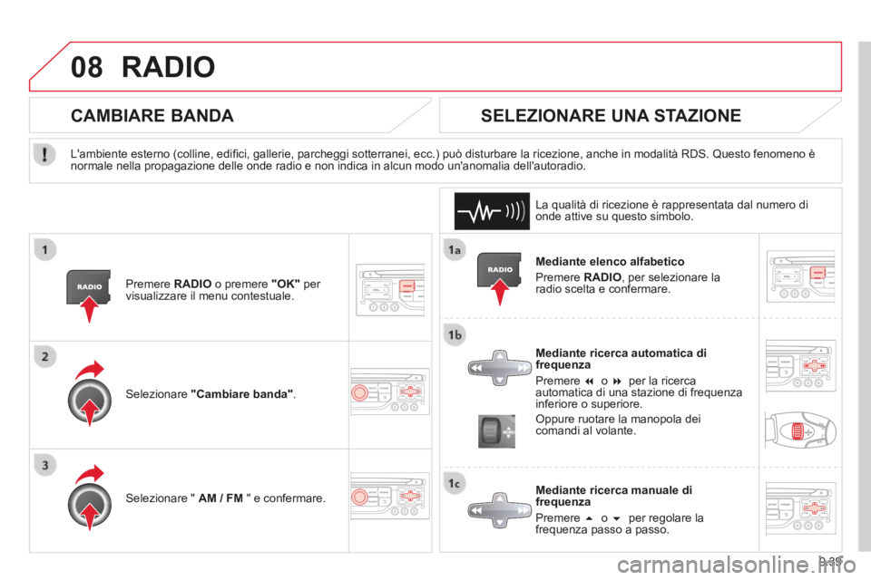 CITROEN BERLINGO MULTISPACE 2014 Libretti Di Uso E manutenzione (in Italian) 9.39
08
Berlingo_2_VP_papier_it_Chap09b_RT6-2-7_ed01-2014
RADIO
Mediante elenco alfabetico
Premere RADIO , per selezionare la radio scelta e confermare.
Mediante ricerca automatica di fr CITROEN BERLINGO MULTISPACE 2014 Libretti Di Uso E manutenzione (in Italian) 9.39
08
Berlingo_2_VP_papier_it_Chap09b_RT6-2-7_ed01-2014
RADIO
Mediante elenco alfabetico
Premere RADIO , per selezionare la radio scelta e confermare.
Mediante ricerca automatica di fr