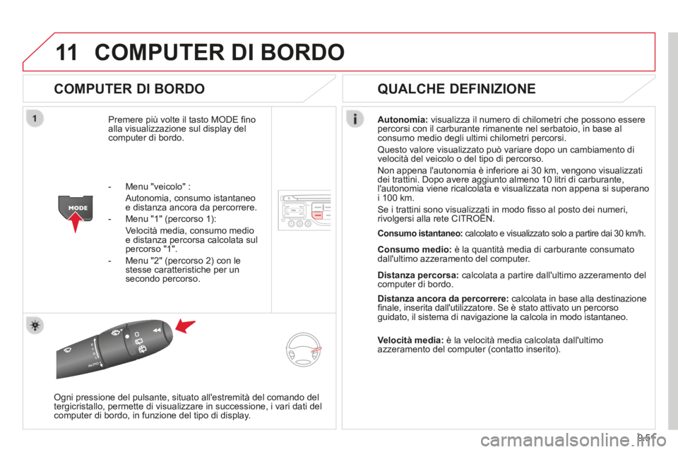 CITROEN BERLINGO MULTISPACE 2014 Libretti Di Uso E manutenzione (in Italian) 9.51
11
Berlingo_2_VP_papier_it_Chap09b_RT6-2-7_ed01-2014
COMPUTER DI BORDO
COMPUTER DI BORDO
Premere più volte il tasto MODE fi no alla visualizzazione sul display del computer di bordo.
A CITROEN BERLINGO MULTISPACE 2014 Libretti Di Uso E manutenzione (in Italian) 9.51
11
Berlingo_2_VP_papier_it_Chap09b_RT6-2-7_ed01-2014
COMPUTER DI BORDO
COMPUTER DI BORDO
Premere più volte il tasto MODE fi no alla visualizzazione sul display del computer di bordo.
A