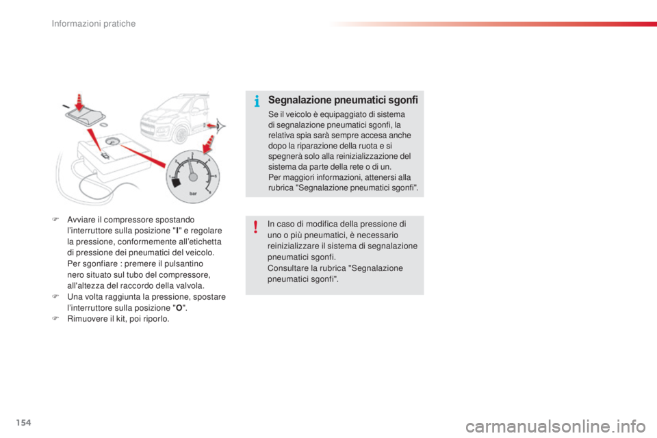 CITROEN C3 PICASSO 2015  Libretti Di Uso E manutenzione (in Italian) 154
C3Picasso_it_Chap11_informations-pratiques_ed01-2014
F  avviare il compressore spostando l’interruttore sulla posizione " I" e regolare 
la pressione, conformemente all’etichetta 
di p CITROEN C3 PICASSO 2015  Libretti Di Uso E manutenzione (in Italian) 154
C3Picasso_it_Chap11_informations-pratiques_ed01-2014
F  avviare il compressore spostando l’interruttore sulla posizione " I" e regolare 
la pressione, conformemente all’etichetta 
di p