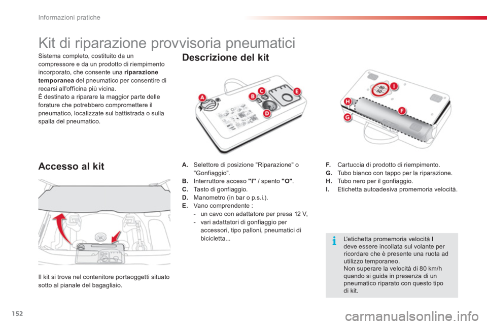 CITROEN C3 PICASSO 2014 Libretti Di Uso E manutenzione (in Italian) Informazioni pratiche
152
Kit di riparazione provvisoria pneumatici
Descrizione del kit
A.
Selettore di posizione "Riparazione" o"Gonfiaggio".
B. Interru CITROEN C3 PICASSO 2014 Libretti Di Uso E manutenzione (in Italian) Informazioni pratiche
152
Kit di riparazione provvisoria pneumatici
Descrizione del kit
A.
Selettore di posizione "Riparazione" o"Gonfiaggio".
B. Interru