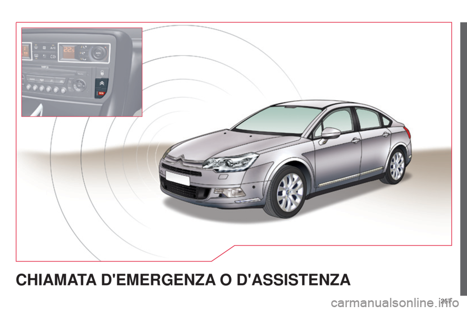 CITROEN C5 2015  Libretti Di Uso E manutenzione (in Italian) 257
C5_it_Chap11a_BTa_ed01-2014
CHIAMATA D ' EMERGENZA  O   D ' ASSISTENZA  