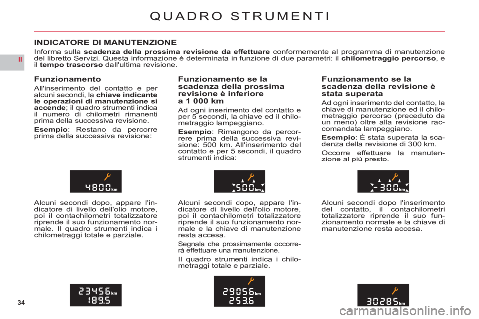 CITROEN C6 2012 Libretti Di Uso E manutenzione (in Italian) 34
II
QUADRO STRUMENTI
INDICATORE DI MANUTENZIONE
Informa sulla scadenza della prossima revisione da effettuareconformemente al programma di manutenzione
del libretto Servizi. Questa informazione è d CITROEN C6 2012 Libretti Di Uso E manutenzione (in Italian) 34
II
QUADRO STRUMENTI
INDICATORE DI MANUTENZIONE
Informa sulla scadenza della prossima revisione da effettuareconformemente al programma di manutenzione
del libretto Servizi. Questa informazione è d
