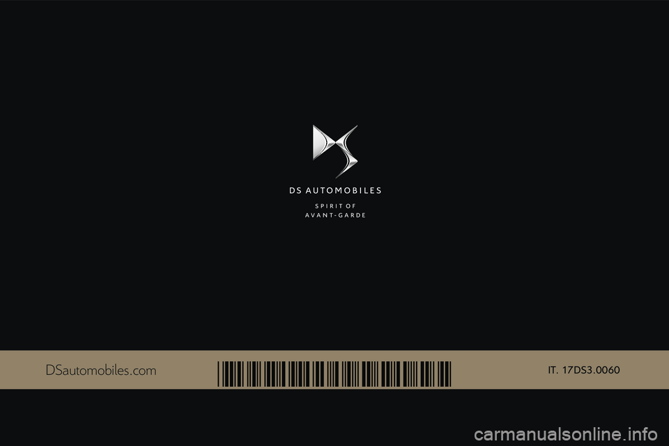 CITROEN DS3 2018  Libretti Di Uso E manutenzione (in Italian) IT. 17DS3.0060DSautomobiles.com
*17DS3.0060* 