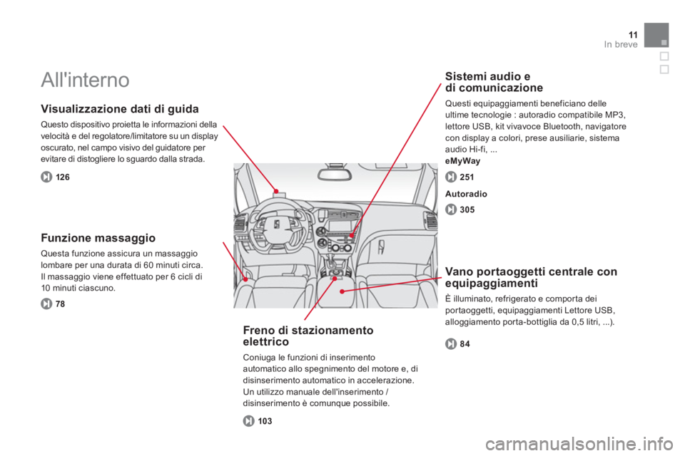 CITROEN DS5 2013 Libretti Di Uso E manutenzione (in Italian) 11In breve
Allinterno
Visualizzazione dati di guida
Questo dispositivo proietta le informazioni della
velocità e del regolatore/limitatore su un displayoscurato, nel campo visivo del guidat CITROEN DS5 2013 Libretti Di Uso E manutenzione (in Italian) 11In breve
Allinterno
Visualizzazione dati di guida
Questo dispositivo proietta le informazioni della
velocità e del regolatore/limitatore su un displayoscurato, nel campo visivo del guidat