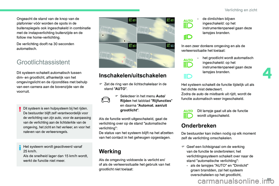 CITROEN C5 AIRCROSS 2020 Instructieboekjes (in Dutch) 83
Ongeacht de stand van de knop van de
plafonnier vóór worden de spots in de
buitenspiegels ook ingeschakeld in combinatie
met de instapverlichting buitenzijde en de
follow me home-verlichting. CITROEN C5 AIRCROSS 2020 Instructieboekjes (in Dutch) 83
Ongeacht de stand van de knop van de
plafonnier vóór worden de spots in de
buitenspiegels ook ingeschakeld in combinatie
met de instapverlichting buitenzijde en de
follow me home-verlichting.