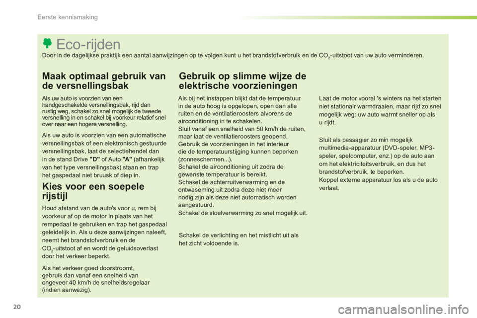 CITROEN C-ELYSÉE 2014  Instructieboekjes (in Dutch) 20
Eerste kennismaking
   
 
 
 
 
 
 
 
 
 
 
 
 
 
 
 
 
 
 
 
 
 
 
 
 
 
 
 
 
 
 
 
 
 
 
 
 
 
 
 
 
 
 
 
 
 
 
Eco-rijden 
Door in de dagelijkse praktijk een aantal aanwijzingen op te volgen k