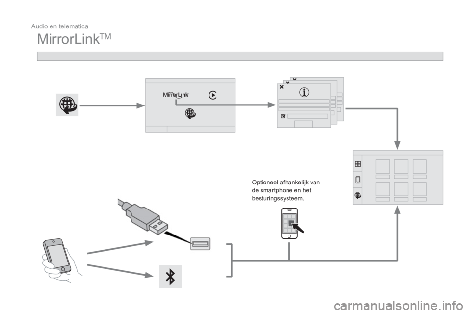 CITROEN DS3 CABRIO 2016  Instructieboekjes (in Dutch)   Audio en telematica 
 
MirrorLink TM 
 
 
 
 
 
 
 
 
Optioneel afhankelijk van 
de smartphone en het 
besturingssysteem.  
  