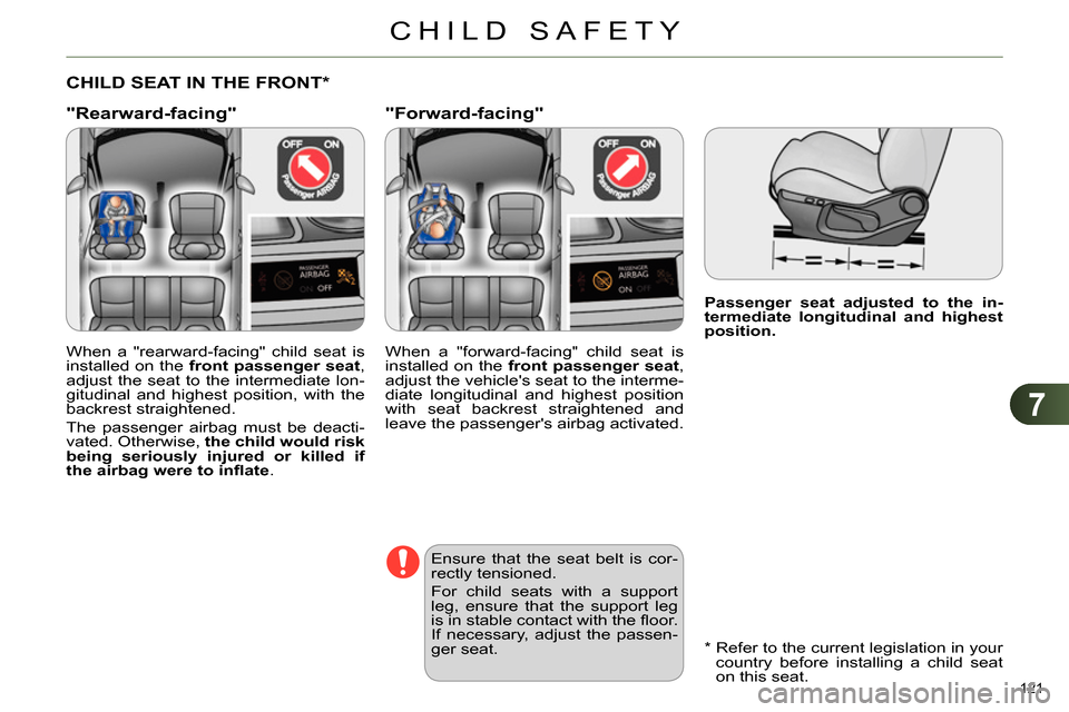 Citroen C4 RHD 2014 2.G Owners Manual 7
CHILD SAFETY
121
Passenger seat adjusted to the in-
termediate longitudinal and highest
position.
CHILD SEAT IN THE FRONT *
"Rearward-f Citroen C4 RHD 2014 2.G Owners Manual 7
CHILD SAFETY
121
Passenger seat adjusted to the in-
termediate longitudinal and highest
position.
CHILD SEAT IN THE FRONT *
"Rearward-f