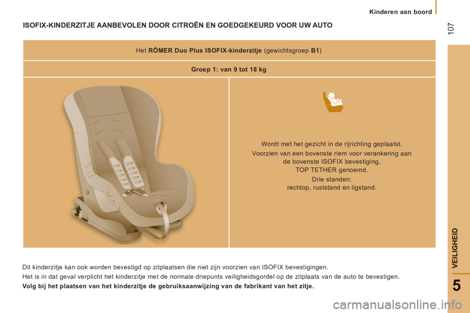 CITROEN JUMPER 2012 Instructieboekjes (in Dutch)
Kinderen aan boord
107
5
VEILIGHEI
D
ISOFIX-KINDERZITJE AANBEVOLEN DOOR CITROËN EN GOEDGEKEURD VOOR UW AUTO
Het RÖMER Duo Plus ISOFIX-kinderzitje
(gewichtsgroep B1
)
Groep CITROEN JUMPER 2012 Instructieboekjes (in Dutch)
Kinderen aan boord
107
5
VEILIGHEI
D
ISOFIX-KINDERZITJE AANBEVOLEN DOOR CITROËN EN GOEDGEKEURD VOOR UW AUTO
Het RÖMER Duo Plus ISOFIX-kinderzitje
(gewichtsgroep B1
)
Groep