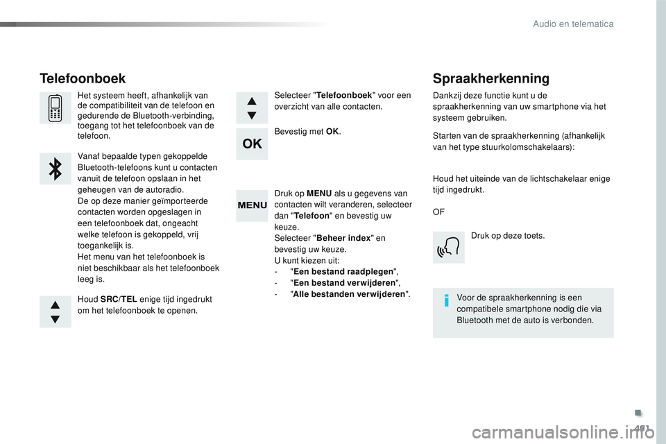 CITROEN JUMPER SPACETOURER 2017 Instructieboekjes (in Dutch) 491
Spacetourer-VP_nl_Chap10d_RD6_ed01-2016
Druk op MENU als u gegevens van
contacten wilt veranderen, selecteer
dan " Telefoon " en bevestig uw
keuze.
Selecteer " Beheer index " en CITROEN JUMPER SPACETOURER 2017 Instructieboekjes (in Dutch) 491
Spacetourer-VP_nl_Chap10d_RD6_ed01-2016
Druk op MENU als u gegevens van
contacten wilt veranderen, selecteer
dan " Telefoon " en bevestig uw
keuze.
Selecteer " Beheer index " en