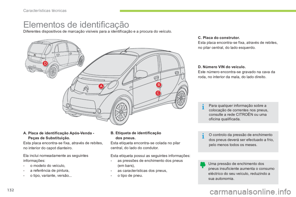 CITROEN C-ZERO 2016 Manual do condutor (in Portuguese) 132
C-zero_pt_Chap10_caracteristiques-techniques_ed01-2014
Elementos de identificaçãodiferentes dispositivos de marcação visíveis para a identificação e a procura do veículo.
A. Placa de ide CITROEN C-ZERO 2016 Manual do condutor (in Portuguese) 132
C-zero_pt_Chap10_caracteristiques-techniques_ed01-2014
Elementos de identificaçãodiferentes dispositivos de marcação visíveis para a identificação e a procura do veículo.
A. Placa de ide