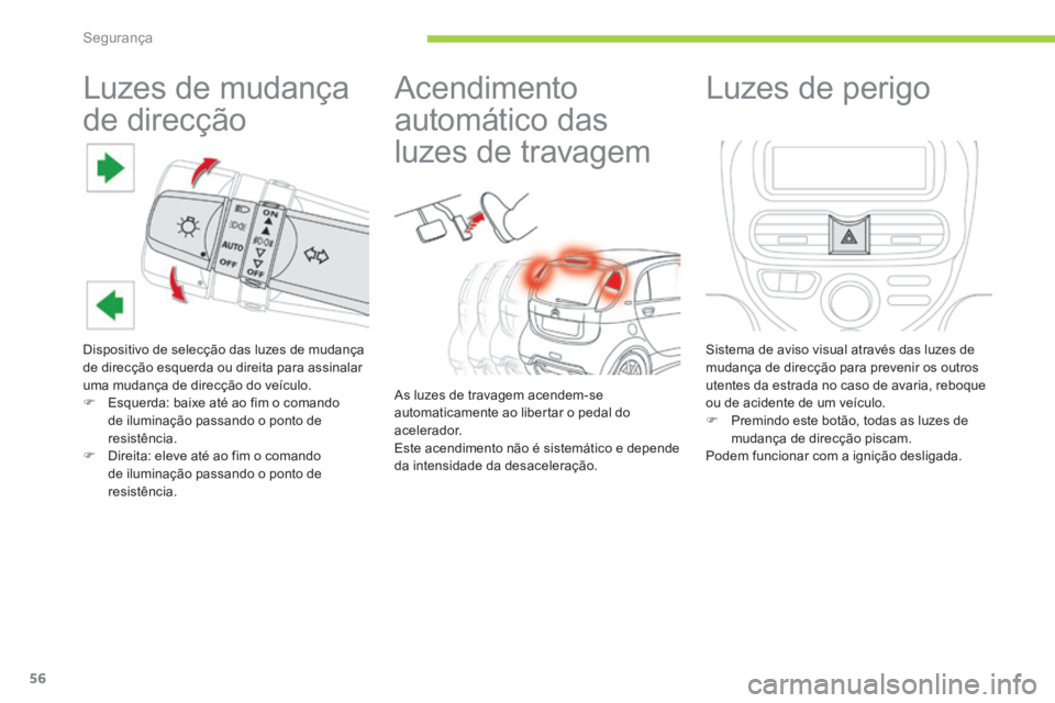 CITROEN C-ZERO 2016 Manual do condutor (in Portuguese) 56
C-zero_pt_Chap06_securite_ed01-2014
luzes de mudança
de direcção
d ispositivo de selecção das luzes de mudança
de direcção esquerda ou direita para assinalar
uma mudança de direcção d CITROEN C-ZERO 2016 Manual do condutor (in Portuguese) 56
C-zero_pt_Chap06_securite_ed01-2014
luzes de mudança
de direcção
d ispositivo de selecção das luzes de mudança
de direcção esquerda ou direita para assinalar
uma mudança de direcção d