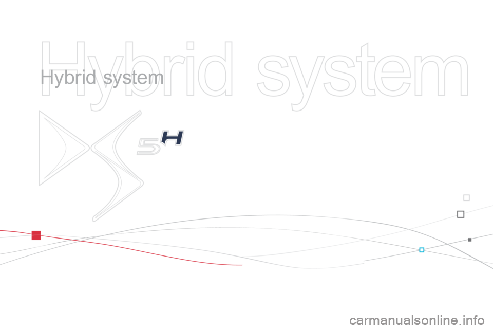 Citroen DS5 HYBRID4 RHD 2014 1.G Owners Guide   Hybrid  system    