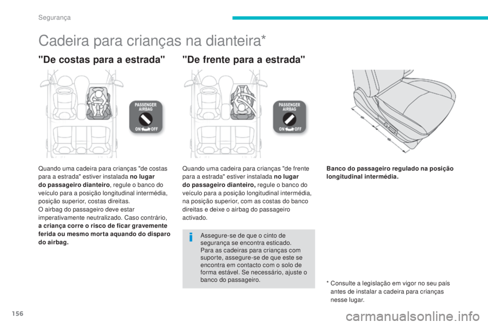 CITROEN C4 AIRCROSS 2016 Manual do condutor (in Portuguese) 156
C4-Aircross_pt_Chap06_securite_ed01-2014
Cadeira para crianças na dianteira*
"De costas para a estrada" "De frente para a estrada"
Quando uma cadeira para crianças "de costas CITROEN C4 AIRCROSS 2016 Manual do condutor (in Portuguese) 156
C4-Aircross_pt_Chap06_securite_ed01-2014
Cadeira para crianças na dianteira*
"De costas para a estrada" "De frente para a estrada"
Quando uma cadeira para crianças "de costas
