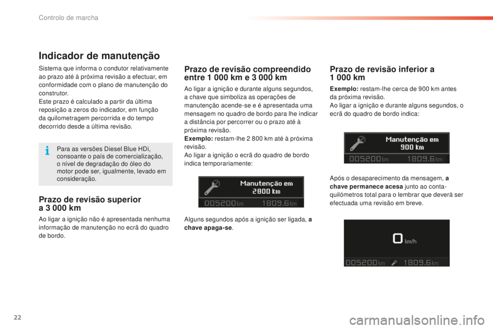 CITROEN C5 2016 Manual do condutor (in Portuguese) 22
C5_pt_Chap01_controle-de-marche_ed01-2015
Prazo de revisão superior
a 3 000 km
ao ligar a ignição não é apresentada nenhuma
informação de manutenção no ecrã do quadro
de bordo.
Pra CITROEN C5 2016 Manual do condutor (in Portuguese) 22
C5_pt_Chap01_controle-de-marche_ed01-2015
Prazo de revisão superior
a 3 000 km
ao ligar a ignição não é apresentada nenhuma
informação de manutenção no ecrã do quadro
de bordo.
Pra
