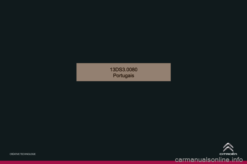 CITROEN DS3 2014  Manual do condutor (in Portuguese) 