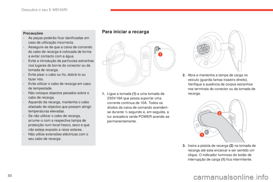 CITROEN E-MEHARI 2017 Manual do condutor (in Portuguese) 30
e-mehari_pt_Chap01_faite-connaissance_ed03-2016
Precauções
- A s peças poderão ficar danificadas em
caso de utilização incorrecta.
-
A
ssegure-se de que a caixa de comando
do cabo de rec CITROEN E-MEHARI 2017 Manual do condutor (in Portuguese) 30
e-mehari_pt_Chap01_faite-connaissance_ed03-2016
Precauções
- A s peças poderão ficar danificadas em
caso de utilização incorrecta.
-
A
ssegure-se de que a caixa de comando
do cabo de rec