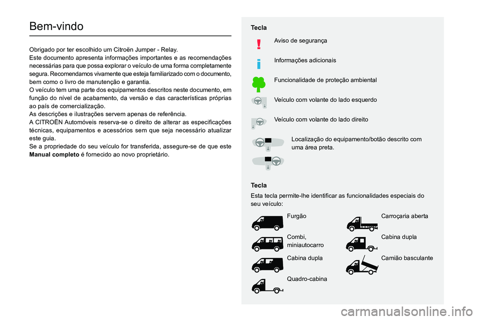 CITROEN JUMPER 2020  Manual do condutor (in Portuguese)   
 
 
 
 
 
    
 
    
 
    
 
  
   
   
 
  
Bem-vindo
Obrigado por ter escolhido um Citro