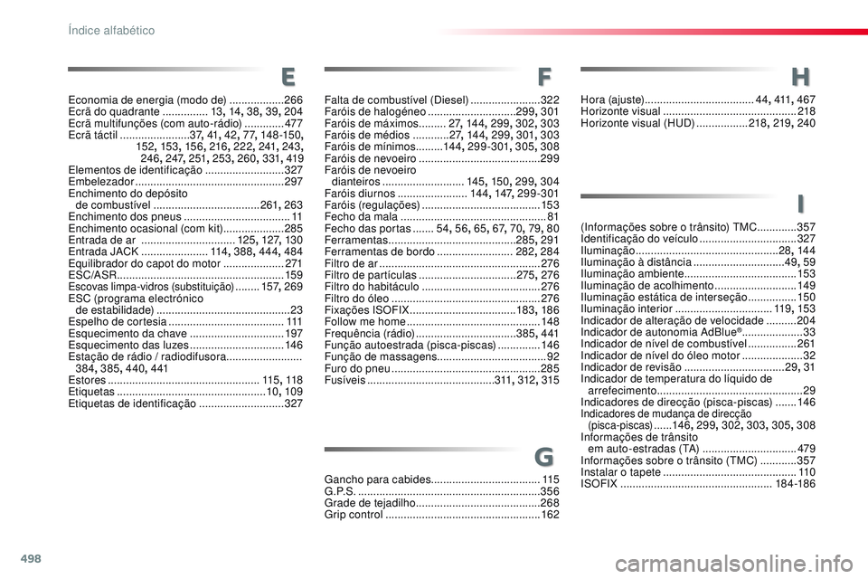 CITROEN JUMPER SPACETOURER 2017 Manual do condutor (in Portuguese) 498
Spacetourer-VP_pt_Chap11_index-alpha_ed01-2016
I
(Informações sobre o trânsito) TMC .............3 57
Identificação do veículo ................................327
Iluminação
......... CITROEN JUMPER SPACETOURER 2017 Manual do condutor (in Portuguese) 498
Spacetourer-VP_pt_Chap11_index-alpha_ed01-2016
I
(Informações sobre o trânsito) TMC .............3 57
Identificação do veículo ................................327
Iluminação
.........