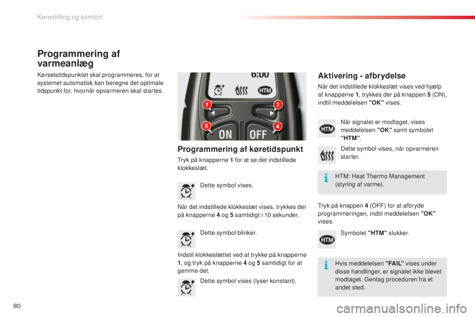 CITROEN C5 2015 InstruktionsbØger (in Danish) 80
C5_da_Chap03_ergo-et-confort_ed01-2014
Programmering af
varmeanlæg
Programmering af køretidspunkt
tryk på knapperne 1 for at se det indstillede
klokkeslæt.
Aktivering - afbrydelse
når det i CITROEN C5 2015 InstruktionsbØger (in Danish) 80
C5_da_Chap03_ergo-et-confort_ed01-2014
Programmering af
varmeanlæg
Programmering af køretidspunkt
tryk på knapperne 1 for at se det indstillede
klokkeslæt.
Aktivering - afbrydelse
når det i
