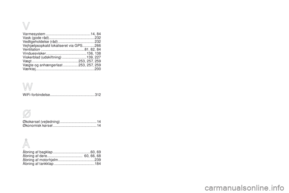 CITROEN DS3 2016 InstruktionsbØger (in Danish) DS3_da_Chap12_index-recherche_ed01-2015
WiFi-forbindelse ............................................ 312
Økokørsel (vejledning)
....................................14
Økonomisk kørsel
..... CITROEN DS3 2016 InstruktionsbØger (in Danish) DS3_da_Chap12_index-recherche_ed01-2015
WiFi-forbindelse ............................................ 312
Økokørsel (vejledning)
....................................14
Økonomisk kørsel
.....