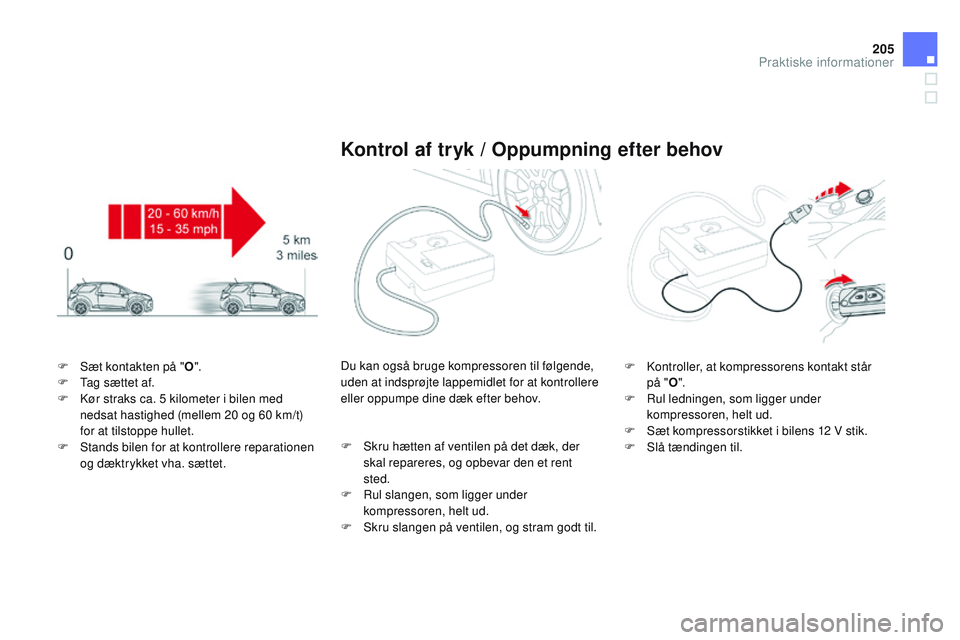 CITROEN DS3 CABRIO 2015 InstruktionsbØger (in Danish) 205
DS3_da_Chap10_info-pratiques_ed01-2014
F Sæt kontakten på "O".
F ta g sættet af.
F
k
ø
r straks ca. 5 kilometer i bilen med
nedsat hastighed (mellem 20 og 60 km/t)
for at tilsto CITROEN DS3 CABRIO 2015 InstruktionsbØger (in Danish) 205
DS3_da_Chap10_info-pratiques_ed01-2014
F Sæt kontakten på "O".
F ta g sættet af.
F
k
ø
r straks ca. 5 kilometer i bilen med
nedsat hastighed (mellem 20 og 60 km/t)
for at tilsto