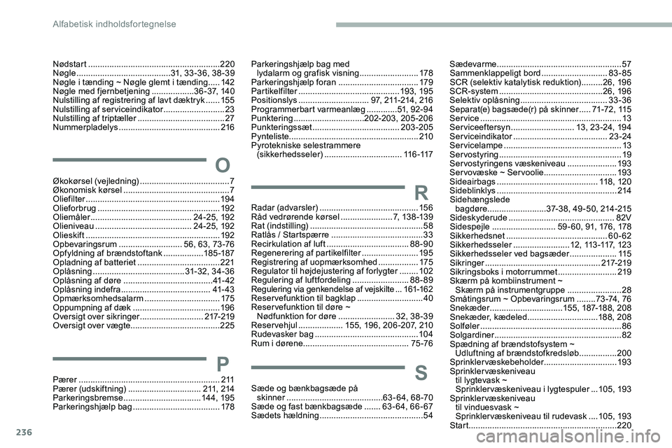CITROEN JUMPER SPACETOURER 2020 InstruktionsbØger (in Danish) 236
O
Økokørsel (vejledning) ...................................... 7
Økonomisk kørsel ............................................. 7
O
liefilter
.............................................. CITROEN JUMPER SPACETOURER 2020 InstruktionsbØger (in Danish) 236
O
Økokørsel (vejledning) ...................................... 7
Økonomisk kørsel ............................................. 7
O
liefilter
..............................................
