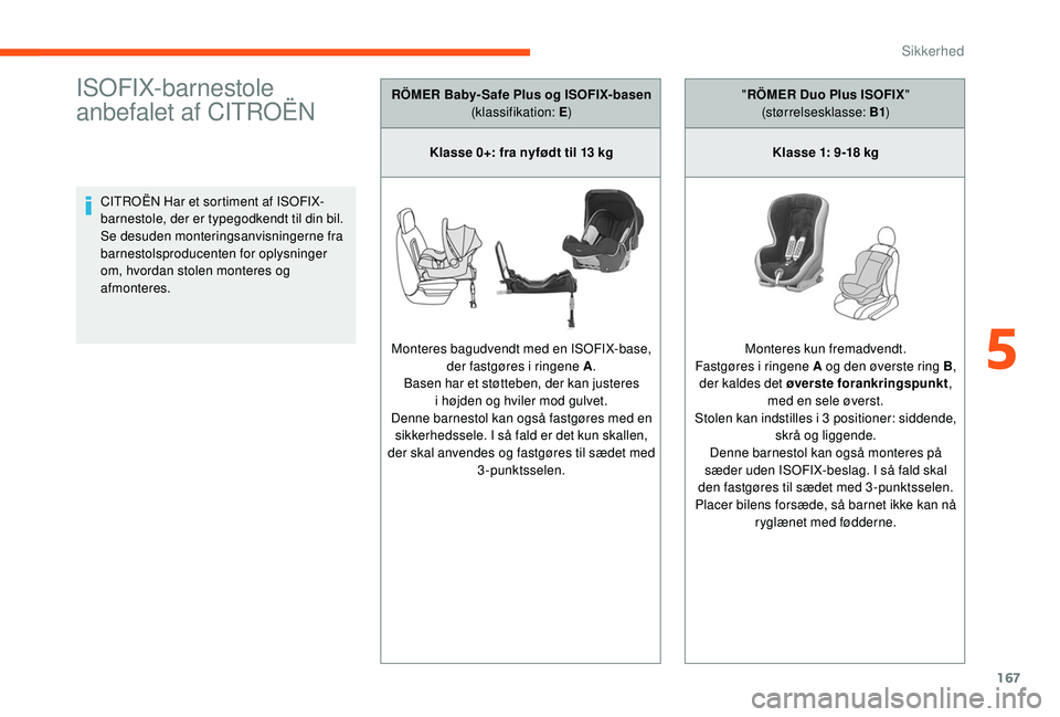CITROEN JUMPER SPACETOURER 2018 InstruktionsbØger (in Danish) 167
ISOFIX-barnestole
anbefalet af CITROËN
CITROËN Har et sortiment af ISOFIX-
barnestole, der er typegodkendt til din bil.
Se desuden monteringsanvisningerne fra
barnestolsproducenten for oplysni CITROEN JUMPER SPACETOURER 2018 InstruktionsbØger (in Danish) 167
ISOFIX-barnestole
anbefalet af CITROËN
CITROËN Har et sortiment af ISOFIX-
barnestole, der er typegodkendt til din bil.
Se desuden monteringsanvisningerne fra
barnestolsproducenten for oplysni