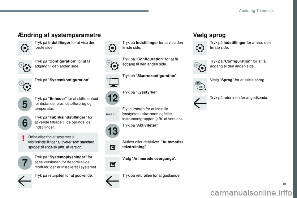 CITROEN JUMPER SPACETOURER 2017 InstruktionsbØger (in Danish) 141
5
6
7
12
13
Transversal-Citroen_da_Chap02_RCC-2-2-0_ed01-2016
Tryk på Indstillinger for at vise den
første side. Tryk på Indstillinger
for at vise den
første side.
Tryk på Indstillinger
f CITROEN JUMPER SPACETOURER 2017 InstruktionsbØger (in Danish) 141
5
6
7
12
13
Transversal-Citroen_da_Chap02_RCC-2-2-0_ed01-2016
Tryk på Indstillinger for at vise den
første side. Tryk på Indstillinger
for at vise den
første side.
Tryk på Indstillinger
f