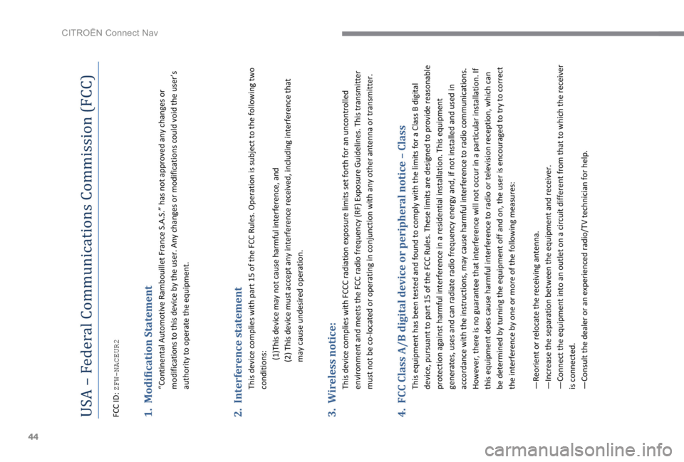 CITROEN C4 2017  Notices Demploi (in French) 44
 CITROËN Connect Nav  
