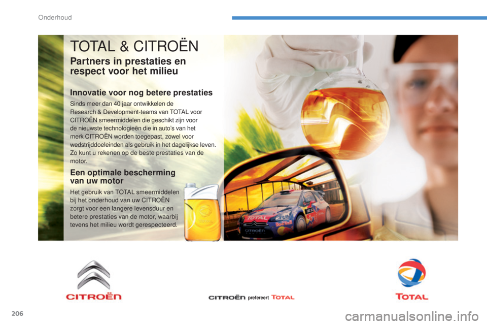 CITROEN C4 AIRCROSS 2016 Instructieboekjes (in Dutch) 206
C4-Aircross_nl_Chap08_verifications_ed01-2014
totAL & CItroËn
Partners in prestaties en
respect voor het milieu
Innovatie voor nog betere prestaties
sinds meer dan 40 jaar ontwikkelen de re
CITROEN C4 AIRCROSS 2016 Instructieboekjes (in Dutch) 206
C4-Aircross_nl_Chap08_verifications_ed01-2014
totAL & CItroËn
Partners in prestaties en
respect voor het milieu
Innovatie voor nog betere prestaties
sinds meer dan 40 jaar ontwikkelen de re