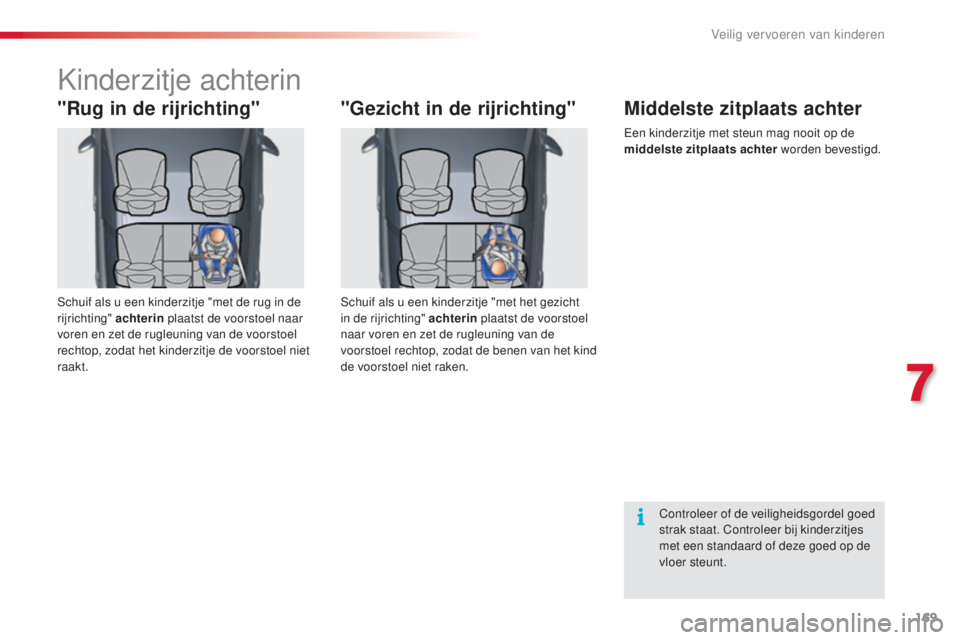 CITROEN C5 2015 Instructieboekjes (in Dutch) 169
c5_nl_ chap07_securite-enfant_ed01-2014
kinderzitje achterin
"Rug in de rijrichting"
schuif als u een kinderzitje "met de rug in de
rijrichting" achterin plaatst de voorstoel naa CITROEN C5 2015 Instructieboekjes (in Dutch) 169
c5_nl_ chap07_securite-enfant_ed01-2014
kinderzitje achterin
"Rug in de rijrichting"
schuif als u een kinderzitje "met de rug in de
rijrichting" achterin plaatst de voorstoel naa