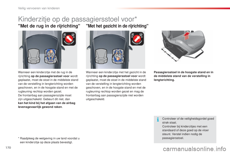 CITROEN C5 2015 Instructieboekjes (in Dutch) 170
c5_nl_ chap07_securite-enfant_ed01-2014
"Met de rug in de rijrichting""Met het gezicht in de rijrichting"
kinderzitje op de passagiersstoel voor*
controleer of de veiligheidsgordel CITROEN C5 2015 Instructieboekjes (in Dutch) 170
c5_nl_ chap07_securite-enfant_ed01-2014
"Met de rug in de rijrichting""Met het gezicht in de rijrichting"
kinderzitje op de passagiersstoel voor*
controleer of de veiligheidsgordel
