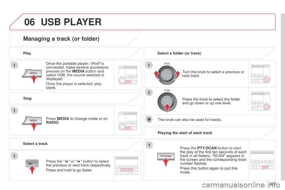 Citroen C4 AIRCROSS 2015 1.G Owners Manual 06
329
C4-Aircross_en_Chap10d_Mitsu4_ed01-2014
Once the portable player / iPod® is
connected, make several successive
presses on the MEDIA button and
select US
b
, the source selected is
displaye Citroen C4 AIRCROSS 2015 1.G Owners Manual 06
329
C4-Aircross_en_Chap10d_Mitsu4_ed01-2014
Once the portable player / iPod® is
connected, make several successive
presses on the MEDIA button and
select US
b
, the source selected is
displaye