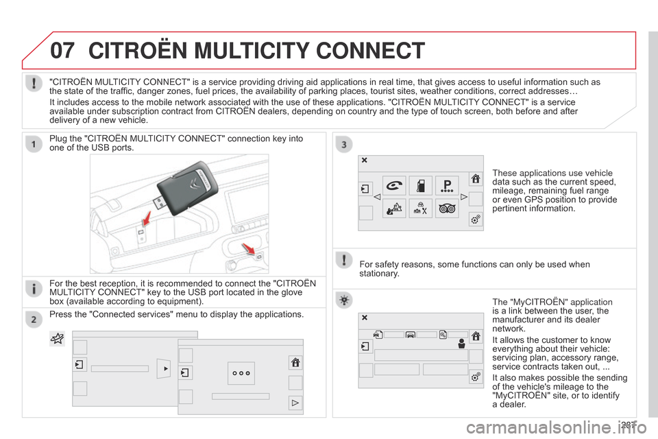 Citroen C4 CACTUS RHD 2015 1.G Owners Manual 07
287
CITROËN MULTICITY CONNECT
These applications use vehicle
data such  as  the  current  speed, Â
mileage,
 remaining  fuel  range Â
or
 even  GPS  position  to  pr Citroen C4 CACTUS RHD 2015 1.G Owners Manual 07
287
CITROËN MULTICITY CONNECT
These applications use vehicle
data such  as  the  current  speed, Â
mileage,
 remaining  fuel  range Â
or
 even  GPS  position  to  pr
