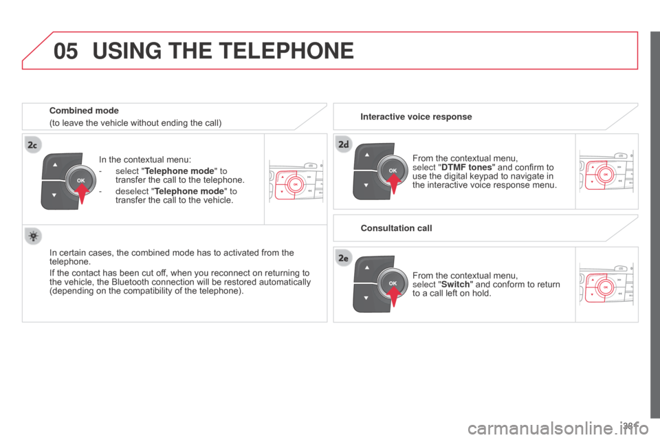 Citroen C4 2015 2.G Owners Guide 05
381
C4-2_en_Chap13c_RD5_ed01-2015
C4-2_en_Chap13c_RD5_ed01-2015
In the contextual menu:
-
select "
Telephone mode " to
transfer
 the  call  to  the  telephone.
-
deselect "
Te Citroen C4 2015 2.G Owners Guide 05
381
C4-2_en_Chap13c_RD5_ed01-2015
C4-2_en_Chap13c_RD5_ed01-2015
In the contextual menu:
-
select "
Telephone mode " to
transfer
 the  call  to  the  telephone.
-
deselect "
Te
