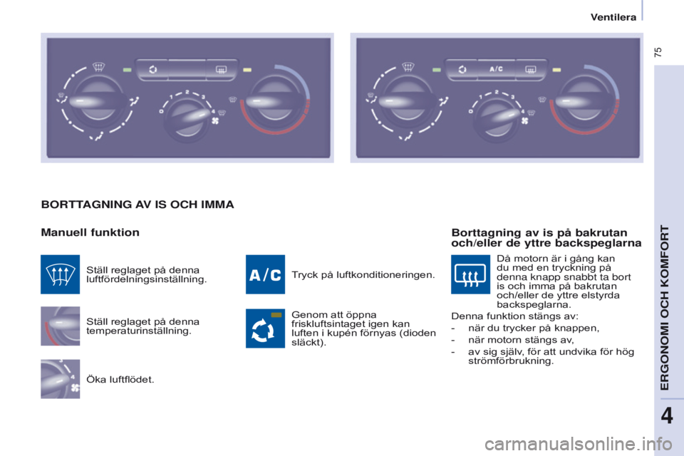 CITROEN BERLINGO MULTISPACE 2017 InstruktionsbÖcker (in Swedish) 75
Berlingo2VP_sv_Chap04_Ergonomie_ed02-2016Berlingo2VP_sv_Chap04_Ergonomie_ed02-2016
BORTTAGNING AV IS OCH IMMA
Manuell funktion
Ställ reglaget på denna
temperaturinställning.
Öka luftfl CITROEN BERLINGO MULTISPACE 2017 InstruktionsbÖcker (in Swedish) 75
Berlingo2VP_sv_Chap04_Ergonomie_ed02-2016Berlingo2VP_sv_Chap04_Ergonomie_ed02-2016
BORTTAGNING AV IS OCH IMMA
Manuell funktion
Ställ reglaget på denna
temperaturinställning.
Öka luftfl
