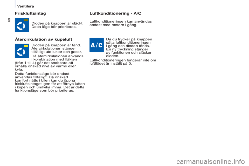CITROEN BERLINGO MULTISPACE 2015 InstruktionsbÖcker (in Swedish) 68
Berlingo-2-VP_sv_Chap04_Ergonomie_ed01-2015Berlingo-2-VP_sv_Chap04_Ergonomie_ed01-2015
Friskluftsintag
Återcirkulation av kupéluftluftkonditionering - A/C
Dioden på knappen är släckt.
Detta l CITROEN BERLINGO MULTISPACE 2015 InstruktionsbÖcker (in Swedish) 68
Berlingo-2-VP_sv_Chap04_Ergonomie_ed01-2015Berlingo-2-VP_sv_Chap04_Ergonomie_ed01-2015
Friskluftsintag
Återcirkulation av kupéluftluftkonditionering - A/C
Dioden på knappen är släckt.
Detta l