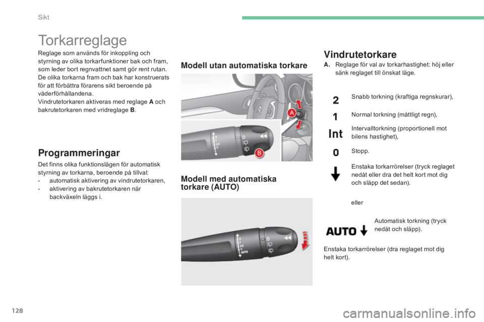 CITROEN C4 2015 InstruktionsbÖcker (in Swedish) 128
C4-2_sv_Chap06_visibilite_ed01-2015
C4-2_sv_Chap06_visibilite_ed01-2015
Reglage som används för inkoppling och
styrning av olika torkar funktioner bak och fram,
som leder bort regnvattnet samt CITROEN C4 2015 InstruktionsbÖcker (in Swedish) 128
C4-2_sv_Chap06_visibilite_ed01-2015
C4-2_sv_Chap06_visibilite_ed01-2015
Reglage som används för inkoppling och
styrning av olika torkar funktioner bak och fram,
som leder bort regnvattnet samt
