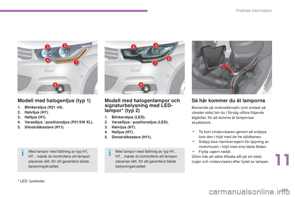 CITROEN C4 2015  InstruktionsbÖcker (in Swedish) 243
C4-2_sv_Chap11_info-pratique_ed01-2015
C4-2_sv_Chap11_info-pratique_ed01-2015
F Ta bort vindavvisaren genom att snäppa loss den i höjd med de tre stödbenen.
F
 
S
 näpp loss manövervajern fö