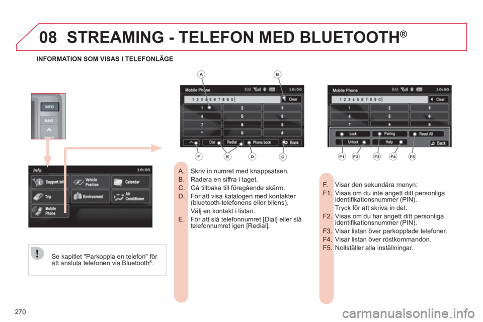 CITROEN C4 AIRCROSS 2013  InstruktionsbÖcker (in Swedish) 270
08STREAMING - TELEFON MED BLUETOOTH ®
Skriv in numret med knappsatsen.    
 
 
A.  
Radera en siffra i taget. B.  
Gå tillbaka till föregående skärm. C.  
För att visa katalogen med kontakte CITROEN C4 AIRCROSS 2013  InstruktionsbÖcker (in Swedish) 270
08STREAMING - TELEFON MED BLUETOOTH ®
Skriv in numret med knappsatsen.    
 
 
A.  
Radera en siffra i taget. B.  
Gå tillbaka till föregående skärm. C.  
För att visa katalogen med kontakte