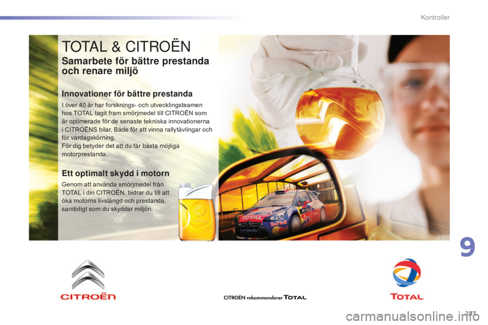 CITROEN C5 2016 InstruktionsbÖcker (in Swedish) 223
C5_sv_Chap09_verification_ed01-2015
totAL & CItroËn
Samarbete för bättre prestanda
och renare miljö
Innovationer för bättre prestanda
I över 40 år har forsknings- och utvecklingsteamen
h CITROEN C5 2016 InstruktionsbÖcker (in Swedish) 223
C5_sv_Chap09_verification_ed01-2015
totAL & CItroËn
Samarbete för bättre prestanda
och renare miljö
Innovationer för bättre prestanda
I över 40 år har forsknings- och utvecklingsteamen
h