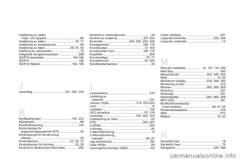 CITROEN DS3 2015 InstruktionsbÖcker (in Swedish) Ds3_sv_Chap14_index-recherche_ed01-2014
Lackreferens ................................................. 2 74
Laddning av batteriet
....................................................... 2
31
Lampo CITROEN DS3 2015 InstruktionsbÖcker (in Swedish) Ds3_sv_Chap14_index-recherche_ed01-2014
Lackreferens ................................................. 2 74
Laddning av batteriet
....................................................... 2
31
Lampo
