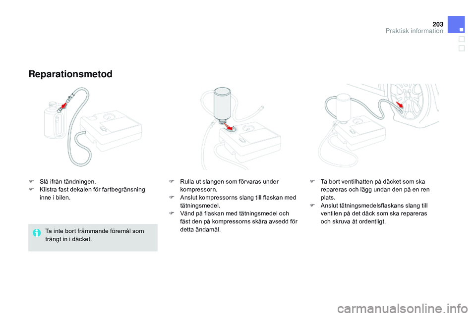 CITROEN DS3 CABRIO 2015 InstruktionsbÖcker (in Swedish) 203
Ds3_sv_Chap10_info-pratiques_ed01-2014
F slå ifrån tändningen.
F
kl istra fast dekalen för fartbegränsning
inne i bilen.
Reparationsmetod
ta inte bort främmande föremål som
trängt in CITROEN DS3 CABRIO 2015 InstruktionsbÖcker (in Swedish) 203
Ds3_sv_Chap10_info-pratiques_ed01-2014
F slå ifrån tändningen.
F
kl istra fast dekalen för fartbegränsning
inne i bilen.
Reparationsmetod
ta inte bort främmande föremål som
trängt in
