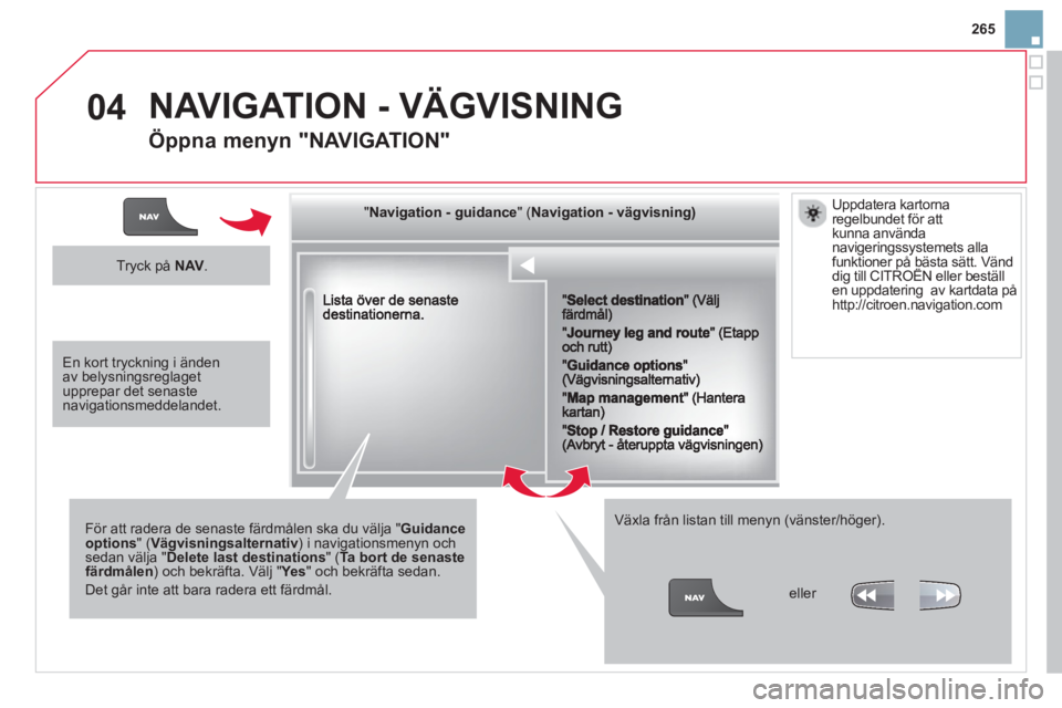 CITROEN DS3 CABRIO 2014 InstruktionsbÖcker (in Swedish) 265
04
""""""""""""ggggggggggNavigation guidanceNavigation guidanceNavigation guidanceNavigation guidanceNavigation guidanceNavigation - guidanceNavigation - guidanceNavigation - guidanceNavigation - CITROEN DS3 CABRIO 2014 InstruktionsbÖcker (in Swedish) 265
04
""""""""""""ggggggggggNavigation guidanceNavigation guidanceNavigation guidanceNavigation guidanceNavigation guidanceNavigation - guidanceNavigation - guidanceNavigation - guidanceNavigation -