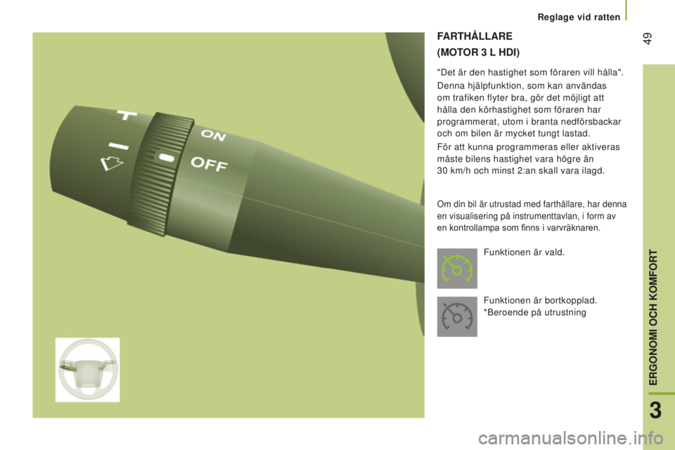 CITROEN JUMPER 2016 InstruktionsbÖcker (in Swedish) 49
jumper_sv_Chap03_Ergo-et-confort_ed01-2015
FARTHÅllARe
(M
OT
OR
3 l
H
dI)
"Det är den hastighet som föraren vill hålla".
Denna hjälpfunktion, som kan användas
om trafiken flyter CITROEN JUMPER 2016 InstruktionsbÖcker (in Swedish) 49
jumper_sv_Chap03_Ergo-et-confort_ed01-2015
FARTHÅllARe
(M
OT
OR
3 l
H
dI)
"Det är den hastighet som föraren vill hålla".
Denna hjälpfunktion, som kan användas
om trafiken flyter