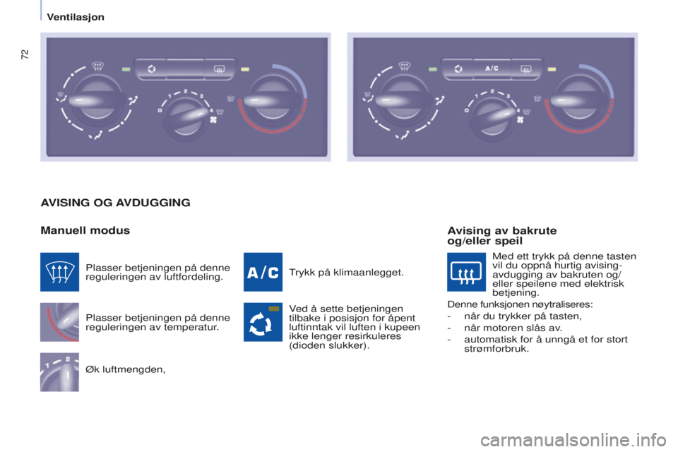 CITROEN BERLINGO ELECTRIC 2017 InstruksjonsbØker (in Norwegian) 72
Berlingo-2-VU_no_Chap04_Ergonomie_ed01-2015Berlingo-2-VU_no_Chap04_Ergonomie_ed01-2015
AVISING OG AVDUGGING
Manuell modus
Plasser betjeningen på denne
reguleringen av temperatur.
Øk luftmengde CITROEN BERLINGO ELECTRIC 2017 InstruksjonsbØker (in Norwegian) 72
Berlingo-2-VU_no_Chap04_Ergonomie_ed01-2015Berlingo-2-VU_no_Chap04_Ergonomie_ed01-2015
AVISING OG AVDUGGING
Manuell modus
Plasser betjeningen på denne
reguleringen av temperatur.
Øk luftmengde